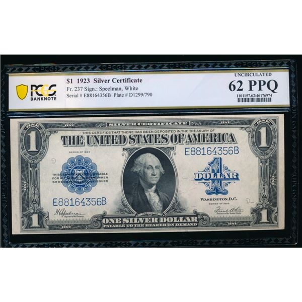 1923 $1 Silver Certificate PCGS 62PPQ