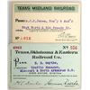 Image 1 : Two Different Texas Railroad Annual Passes: Texas Midland and Texas, Oklahoma & Eastern [166901]