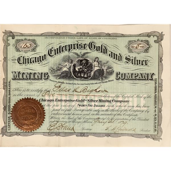 Chicago Enterprise Gold & Silver Mining Co. Stock Certificate [165323]