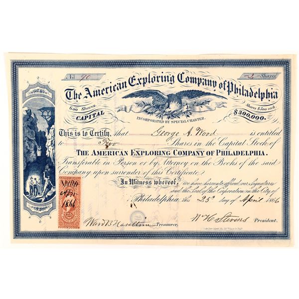 American Exploring Company of Philadelphia Stock Certificate [166928]