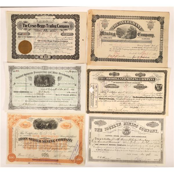 Leadville, Colorado Mining Stock Collection--Six Different [155677]