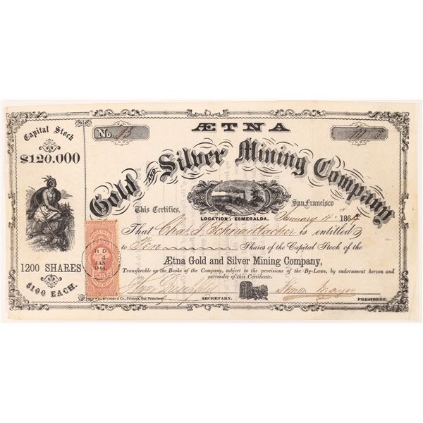 Aetna Gold & Silver Mining Co. Stock Certificate [166919]