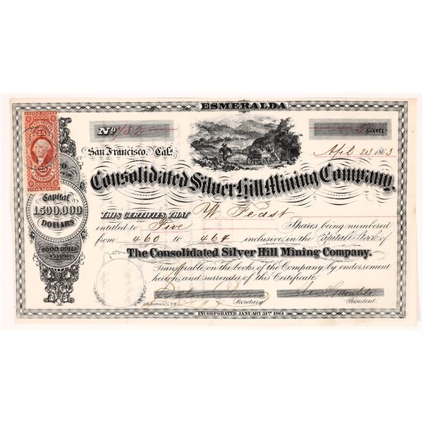 Consolidated Silver Hill Mining Company Stock Certificate [166940]