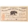 Image 1 : Martin's Gold & Silver Mining Company Stock Certificate [166926]