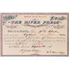 Image 1 : The River Press Publishing Co. Stock Certificate to WA Clark, Fort Benton, Montana [165344]