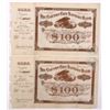 Image 1 : Carson City Savings Bank Stock Certificate Pair [160328]
