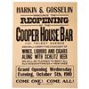 Image 1 : Cooper House Bar Broadside, 1910 [164881]
