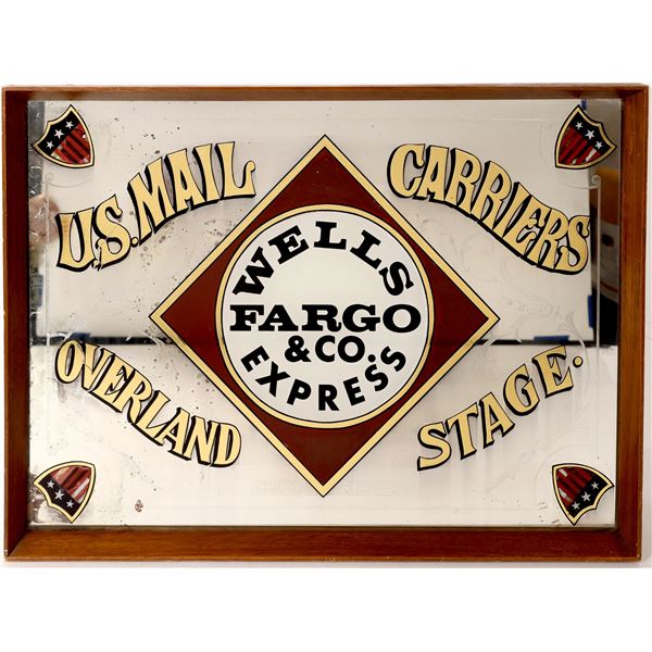 Wells Fargo & Co Express Reverse Glass Framed Commemorative Mirror [167433]