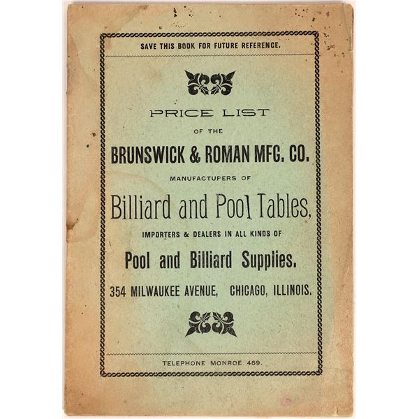 Brunswick and Roma Early Billiard Catalog [167806]