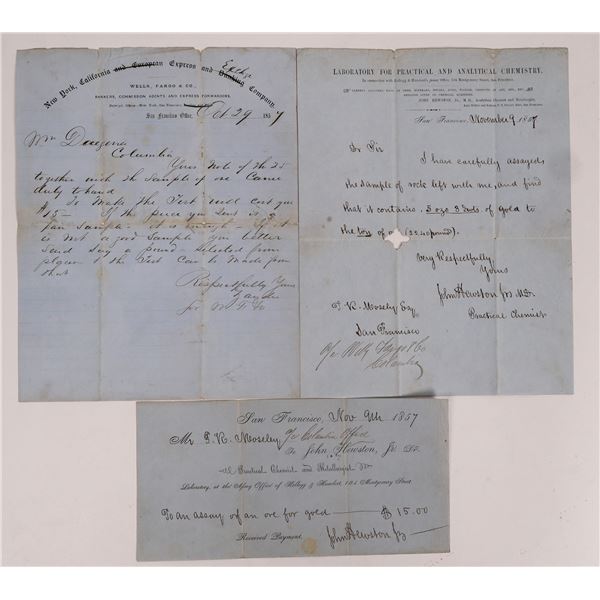 John Hewston Letter 1857 From & To Wells Fargo & Co [160133]