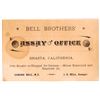 Image 1 : Bell Brothers' Assay Office Business Card, Shasta, CA [166958]