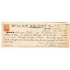 Image 1 : Conrad Wiegand Bullion Receipt for the Savage Mining Company [164612]