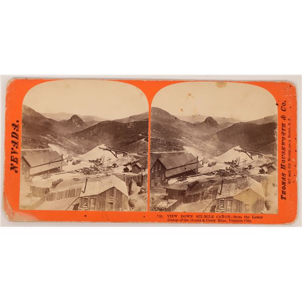 Stereoview of Sixmile Canyon from the Gould & Curry Mine Dump [164529]