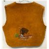 Image 2 : Hand Painted Suede Winter Zipped Vest, Men's Size Large