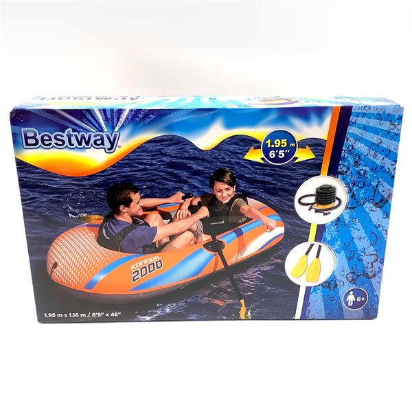 Bestway Kondor 2000 Inflatable Dingy, 6'5  with Pump and Paddles, New