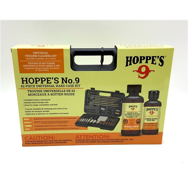 Hoppe's No 9 Universal Cleaning Kit, 62 Pc in Hard Case, New