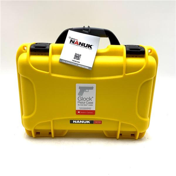 Nanuk 909 Foam Lined Handgun Case, 12.6  X 9  X 4.3 , Yellow, New