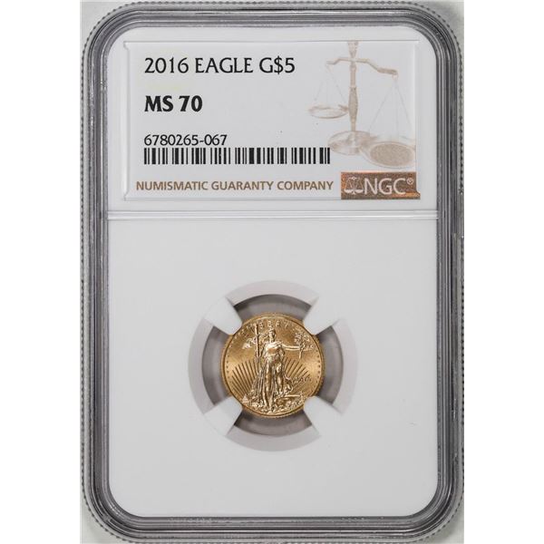 2016 $5 American Gold Eagle Coin NGC MS70