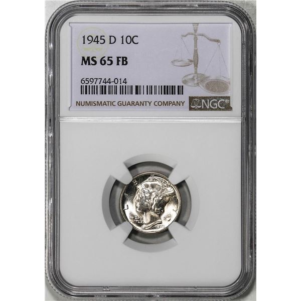 1945-D Mercury Dime Coin NGC MS65FB