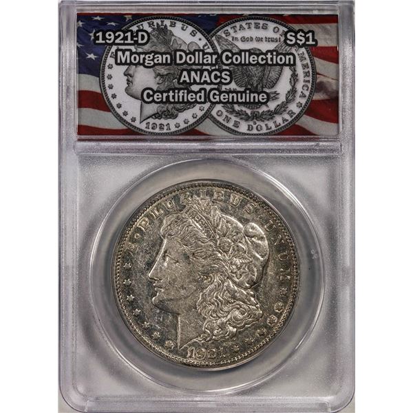 1921-D $1 Morgan Silver Dollar Coin ANACS Genuine