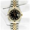 Image 3 : Rolex Men's Two Tone Black String Diamond & Sapphire Datejust Wristwatch