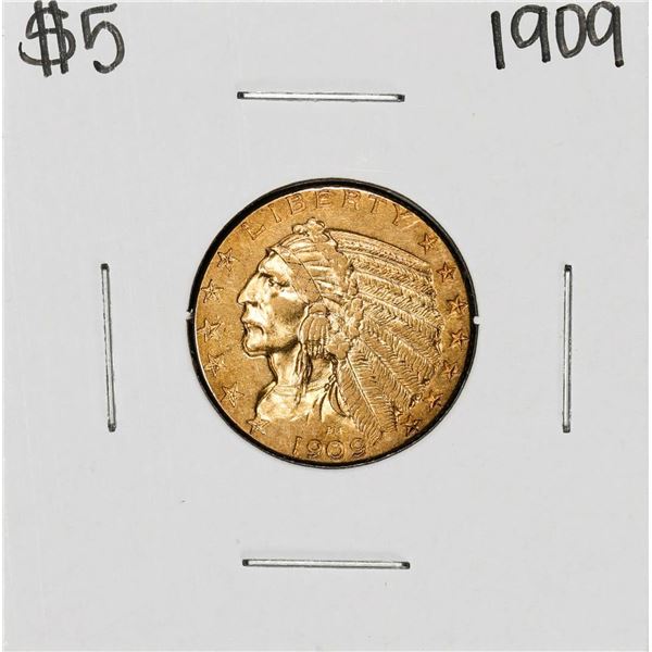 1909 $5 Indian Head Half Eagle Gold Coin