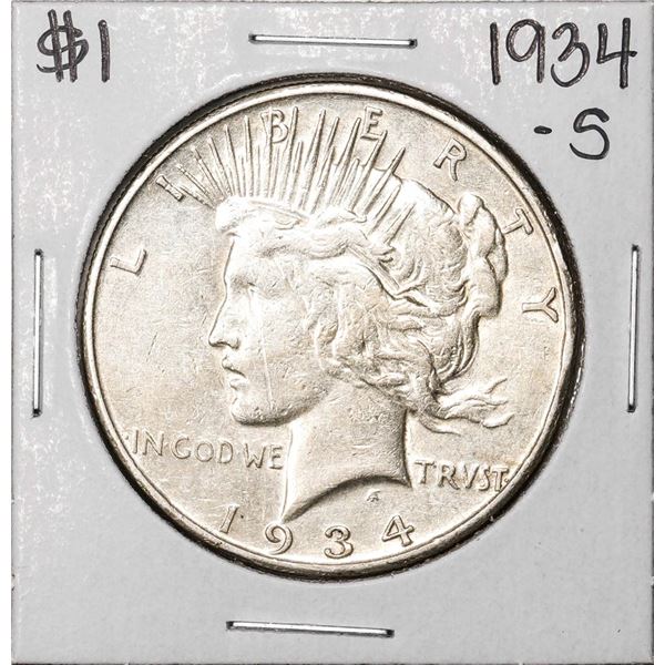 1934-S $1 Peace Silver Dollar Coin
