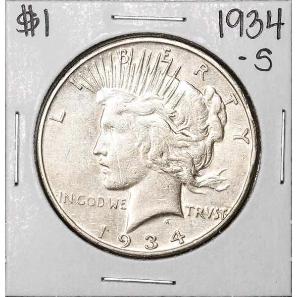 1934-S $1 Peace Silver Dollar Coin