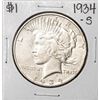Image 1 : 1934-S $1 Peace Silver Dollar Coin