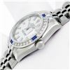 Image 5 : Rolex Ladies Stainless Steel White Index Sapphire and Diamond Datejust Wristwatch