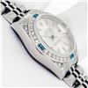 Image 6 : Rolex Ladies Stainless Steel Silver Index Sapphire and Diamond Datejust Wristwatch