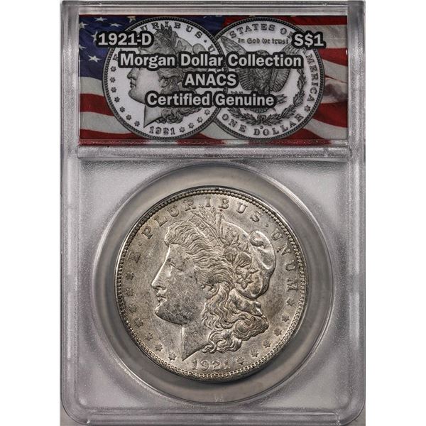 1921-D $1 Morgan Silver Dollar Coin ANACS Genuine