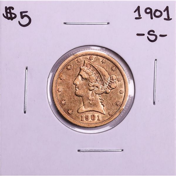 1901-S $5 Liberty Head Half Eagle Gold Coin