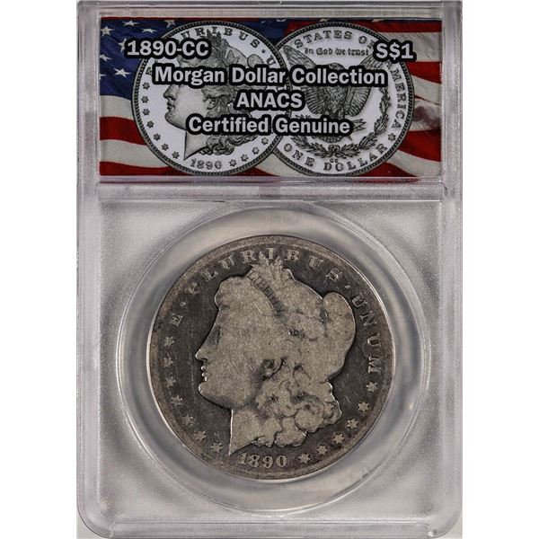 1890-CC $1 Morgan Silver Dollar Coin ANACS Genuine