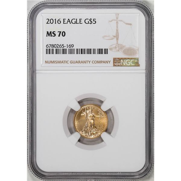 2016 $5 American Gold Eagle Coin NGC MS70