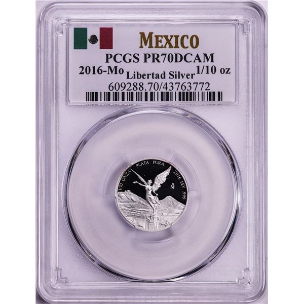 2016-Mo Mexico Proof 1/10 oz Silver Libertad Coin PCGS PR70DCAM