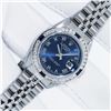 Image 3 : Rolex Ladies Stainless Steel Blue Roman Sapphire And Diamond Wristwatch