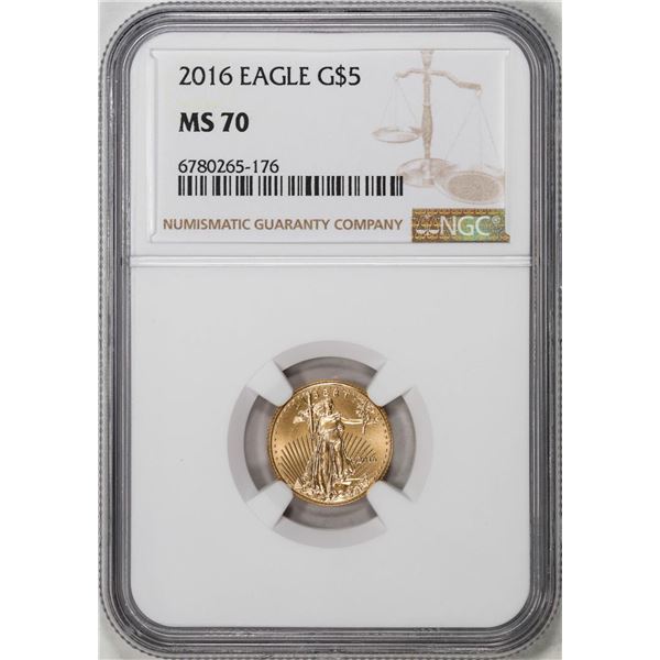 2016 $5 American Gold Eagle Coin NGC MS70