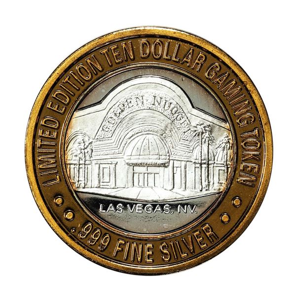 .999 Silver Golden Nugget Las Vegas, Nevada $10 Casino Limited Edition Gaming Token