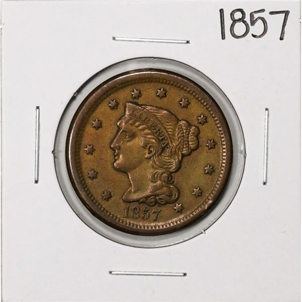 1857 Braided Hair Large Cent Coin