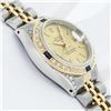 Image 8 : Rolex Ladies Two Tone Champagne Sapphire and Diamond Datejust Wristwatch