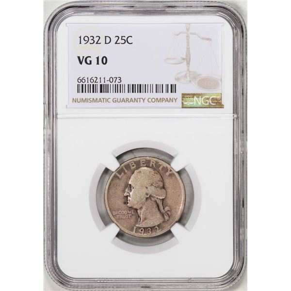 1932-D Washington Quarter Coin NGC VG10