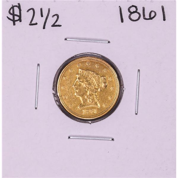 1861 New Reverse $2 1/2 Liberty Head Quarter Eagle Gold Coin