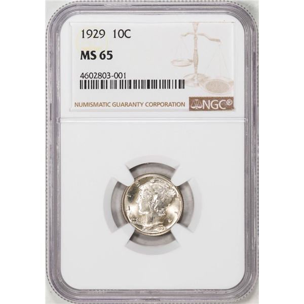 1929 Mercury Dime Coin NGC MS65