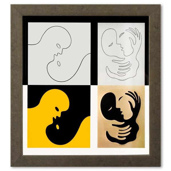 Victor Vasarely "Amor 1,2 & Catch Ii A, B De La Serie Graphismes 3" Mixed Media Print