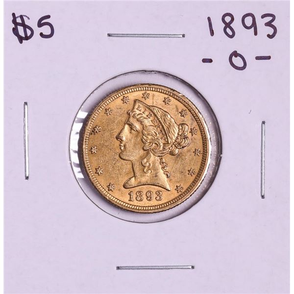 1893-O $5 Liberty Head Half Eagle Gold Coin