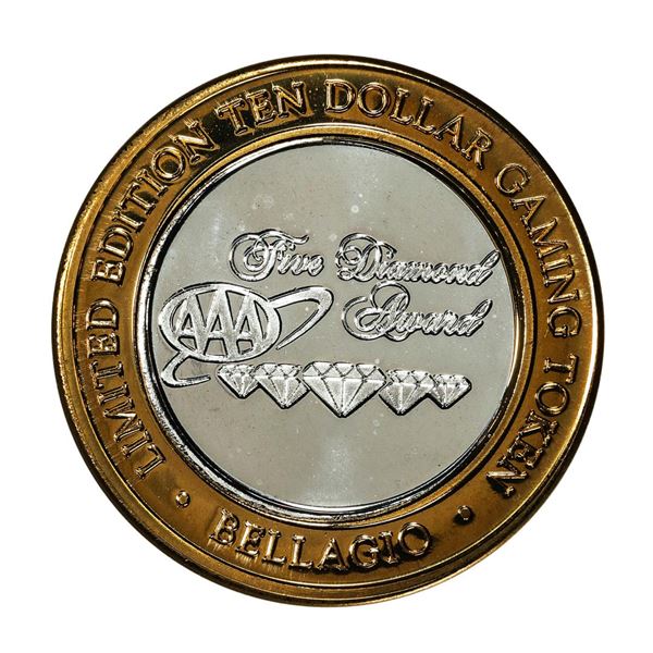 .999 Fine Silver Bellagio Las Vegas, Nevada $10 Limited Edition Gaming Token