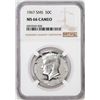 Image 1 : 1967 SMS Kennedy Half Dollar Coin NGC MS66 Cameo