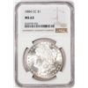 Image 1 : 1884-CC $1 Morgan Silver Dollar Coin NGC MS63