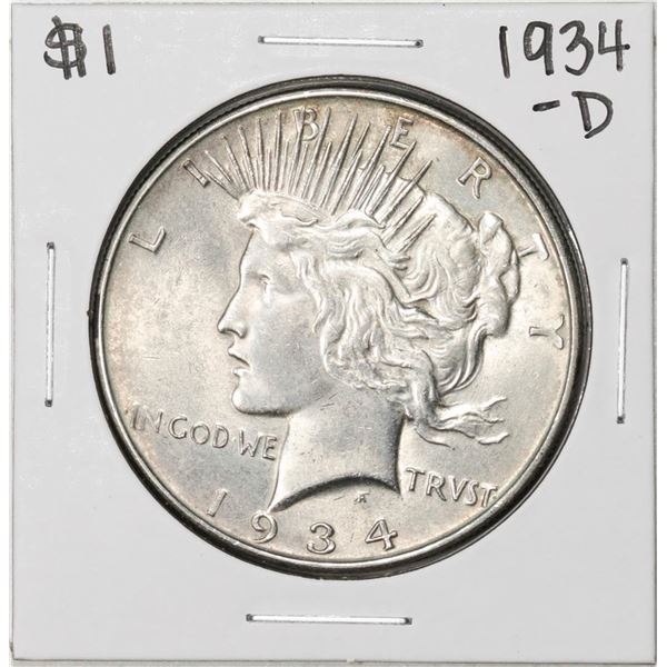 1934-D $1 Peace Silver Dollar Coin